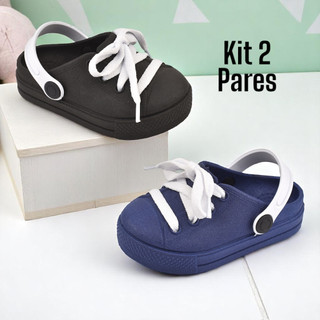 KIT Tenis Babuche Infantil Masculino Leve e Antiderrapante