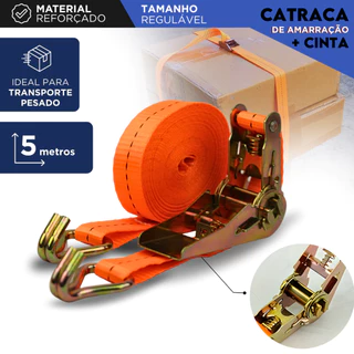 Cinta Catraca De Amarração 5 Metros Carga Até 800kg - Mazzal em Oferta na Shopee