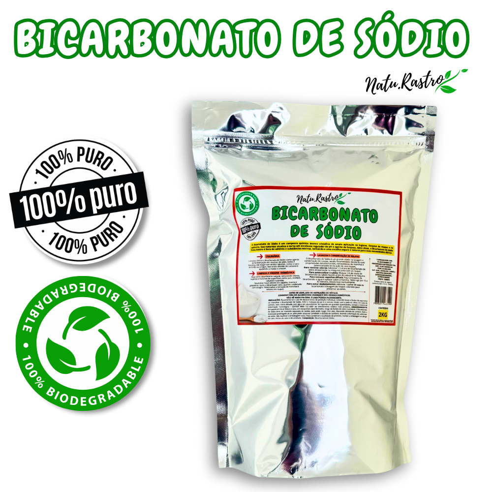 Bicarbonato de Sódio 100% Puro - 2KG - natural e de alta qualidade ...