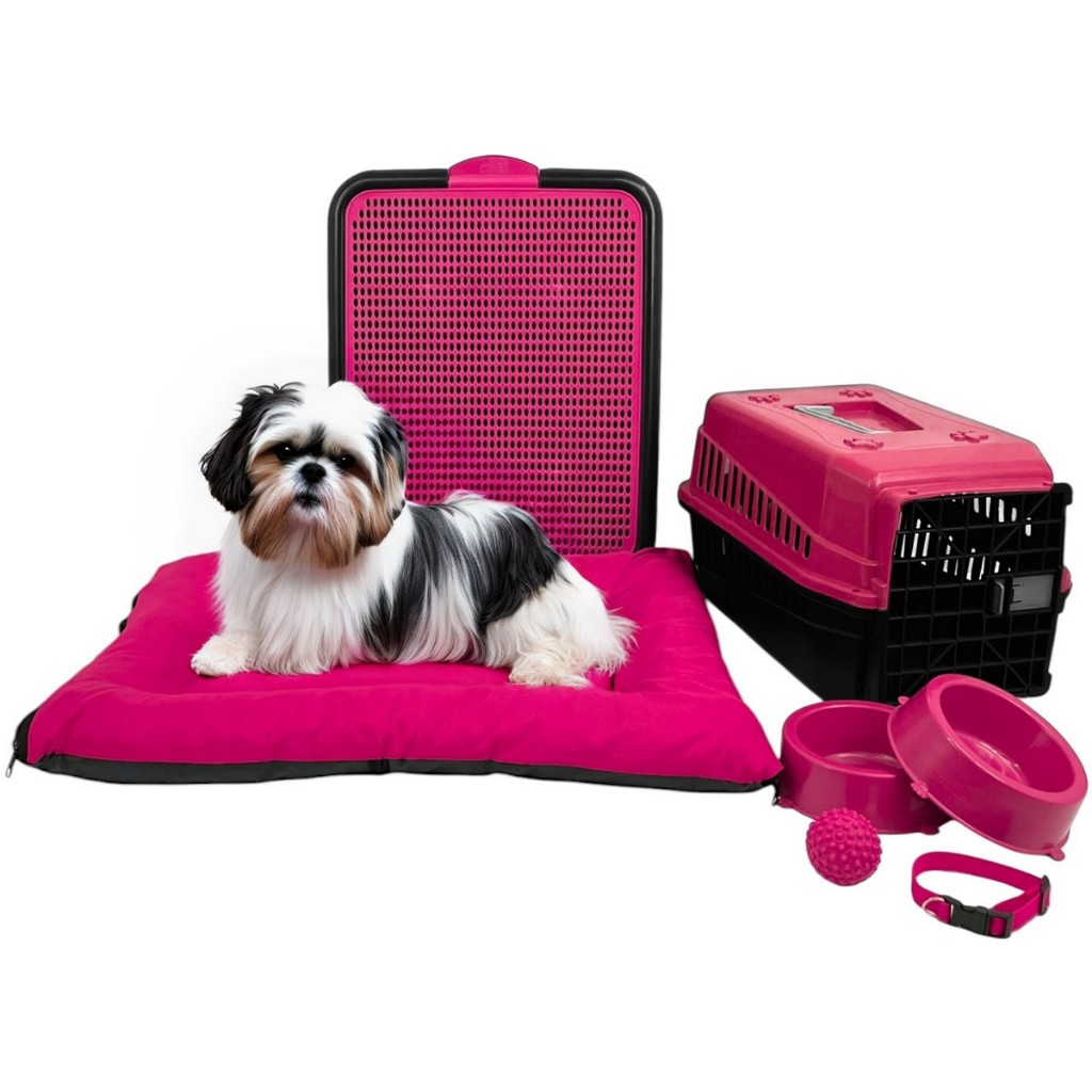 Kit Cama Futon Pet Médio Sanitário Transporte Acessórios | Shopee Brasil