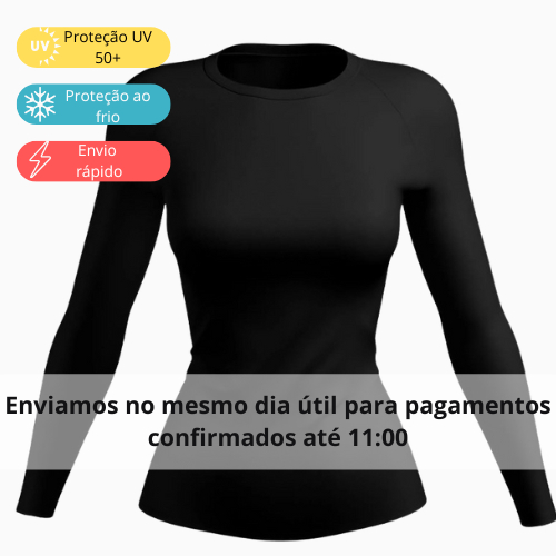 Camisa Feminina Proteção Solar Uv+50 Camiseta Segunda Pele Térmica Longa Moda Inverno Verão Promoção Blusa F7 NEW STYLE em Oferta na Shopee