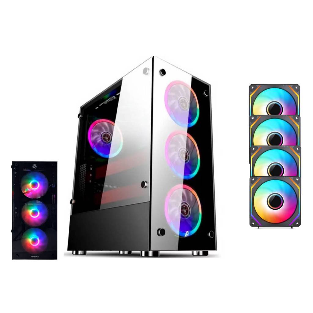 Gabinete Gamer Com 4 Fans Led RGB Frente e Lateral de Vidro 1749 + MOUSEPAD