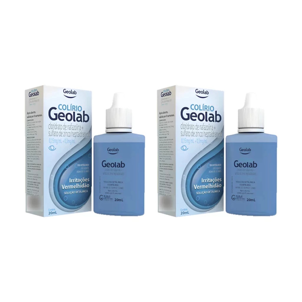 Colírio Geolab 20ml Irritações Vermelhidão 2 unidades Kit | Shopee Brasil