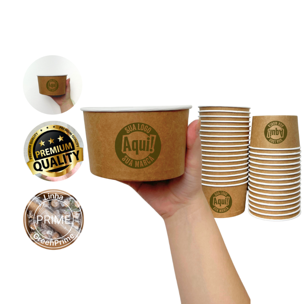 Pote de Papel Kraft 550ml Personalizado com Sua Logo | Caldos, Saladas ...