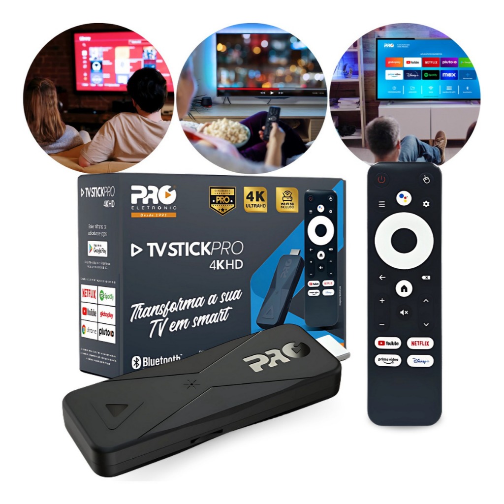 FIRE TV PRO BOX STICK 4K HD PROELETRONIC ORIGINAL COM COMANDO DE VOZ ALEXA