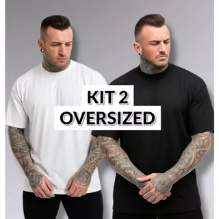 Kit 2 camiseta Oversized Streetwear Estilo de rua 100% Algodão Tamanhos Maiores