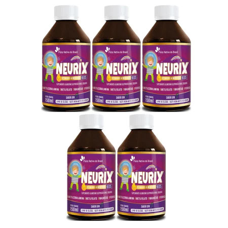 Kit 5x Neurix Kids Vitaminas e Minerais (150ml) Flora Nativa do Brasil
