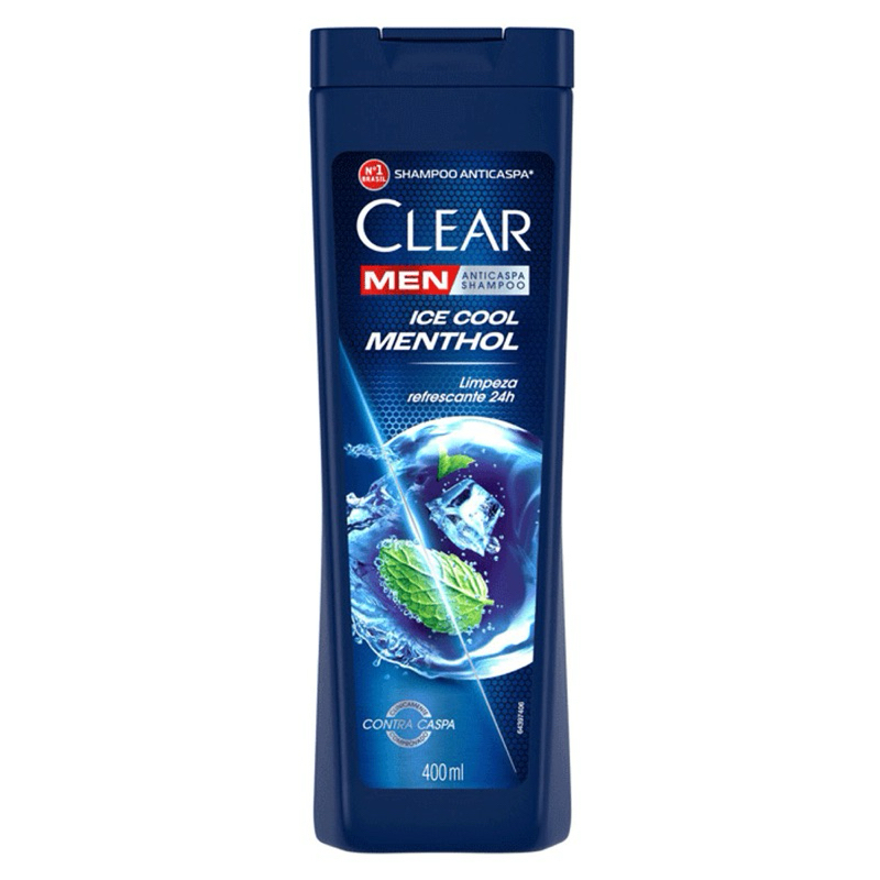Shampoo Anticaspa Clear Men Ice Cool Menthol 400ml | Shopee Brasil