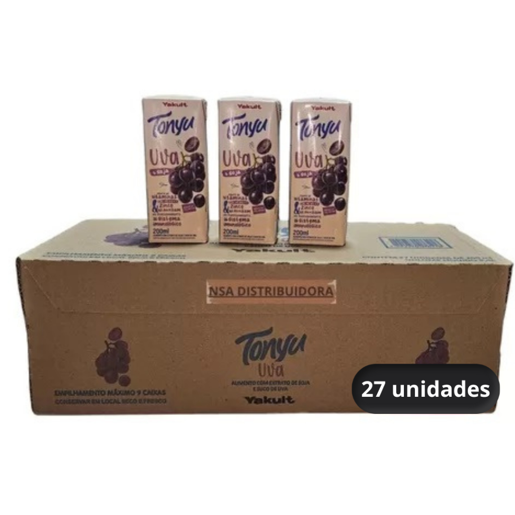Suco Tonyu Uva Yakult C/27 unid. - Base de Soja - S/Glúten | Shopee Brasil