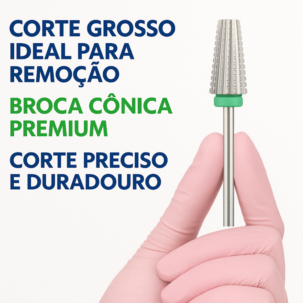Broca Cônica Profissional Para Unhas de Gel – Remoção Rápida ...