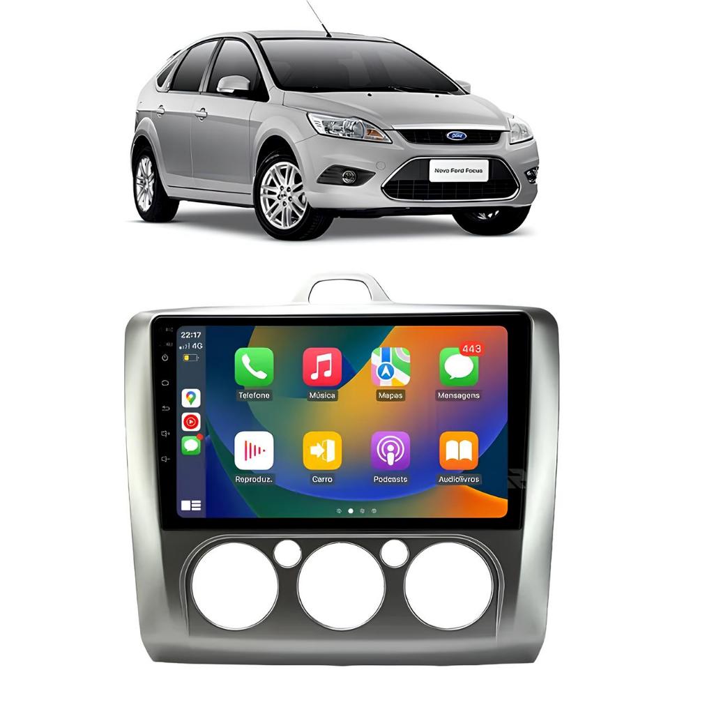 Kit Multimidia Focus 2009 / 2013 Ar Analogico Carplay AndroidAuto 9 Pol ...