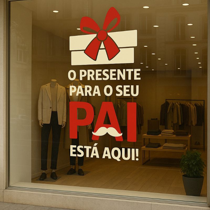 Adesivo de vitrine Decorativo dia dos pais presente para seu pai está ...
