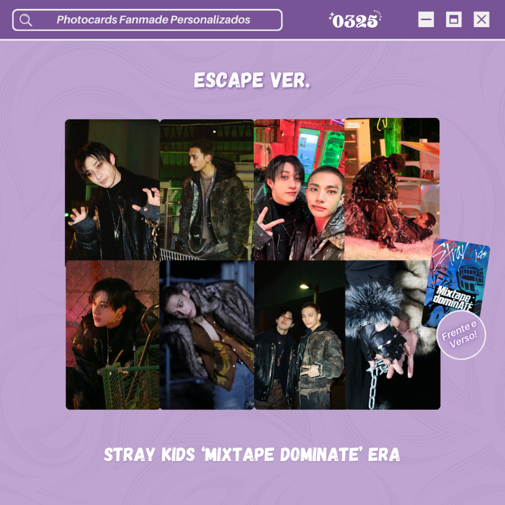 Photocard Fanmade Stray Kids 'Mixtape: DominATE' era - Kit com 4