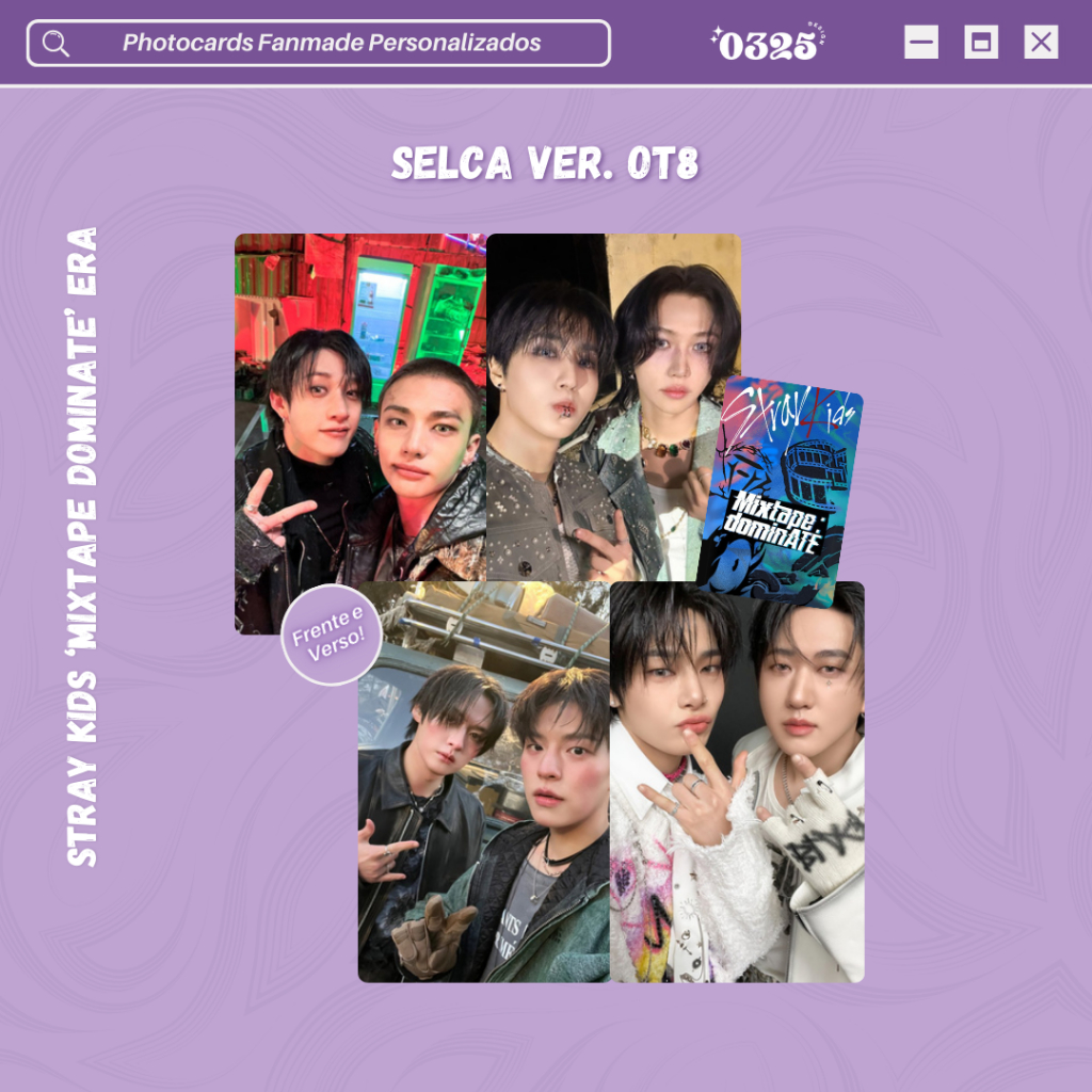 Photocard Fanmade Stray Kids 'Mixtape: DominATE' era - Kit com 4