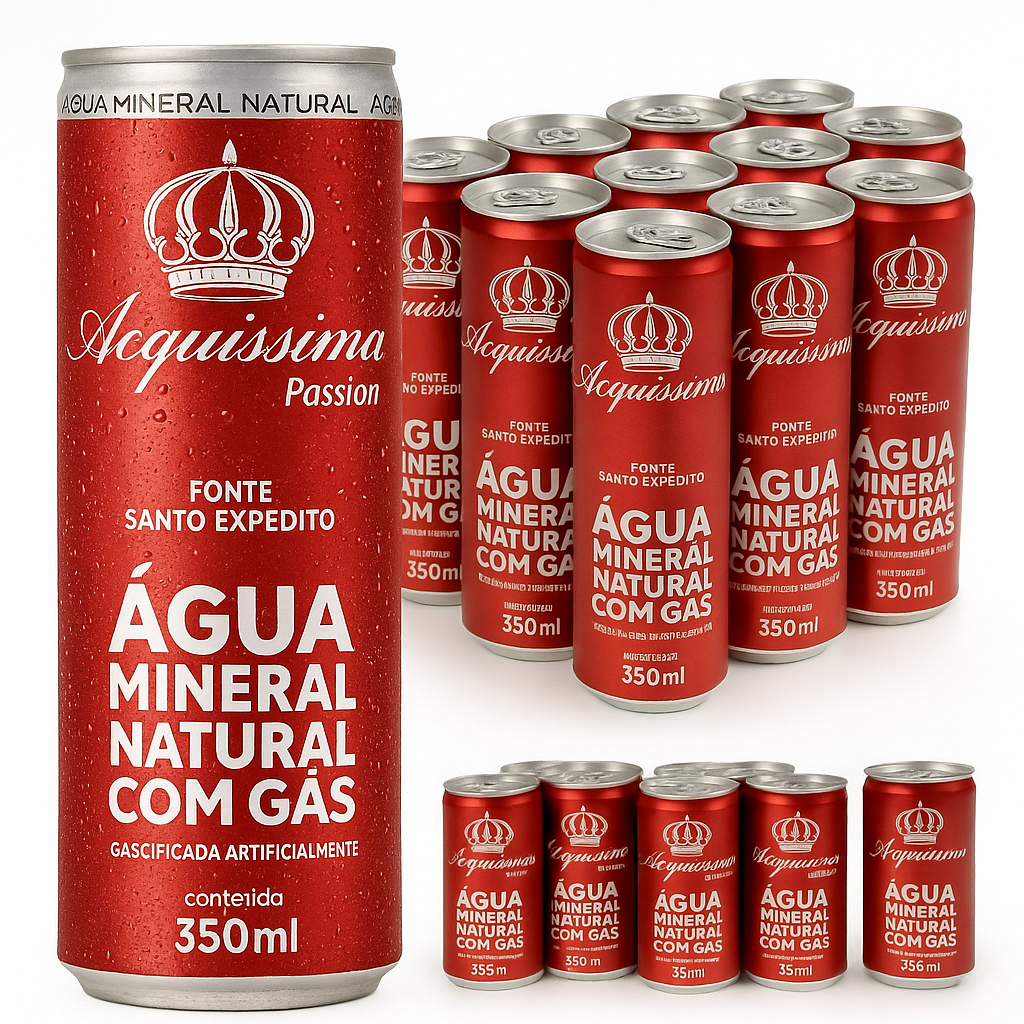 Água Mineral Acquissima Com Gás 350ml Lata - Pack 24 Unidades | Shopee ...