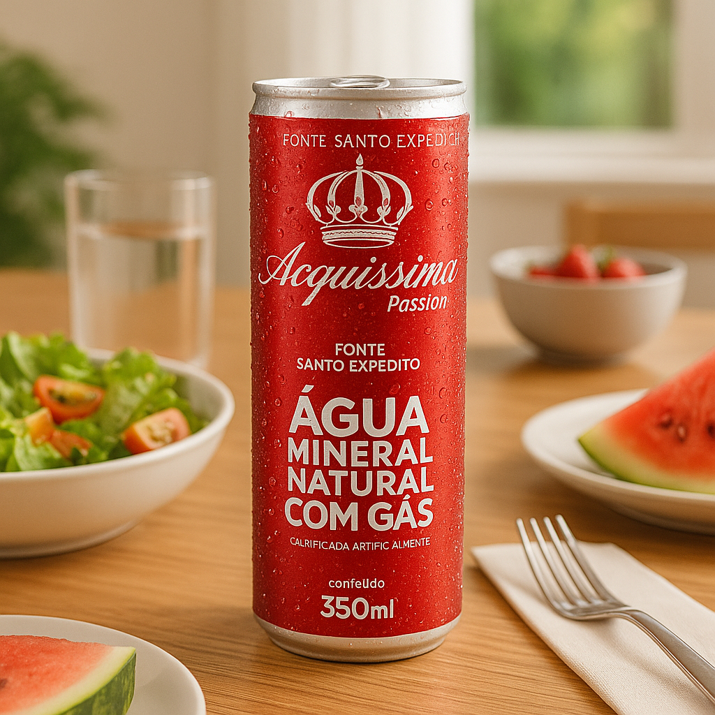 Água Mineral Acquissima Lata 350ml - Pack 12 Unidades | Shopee Brasil