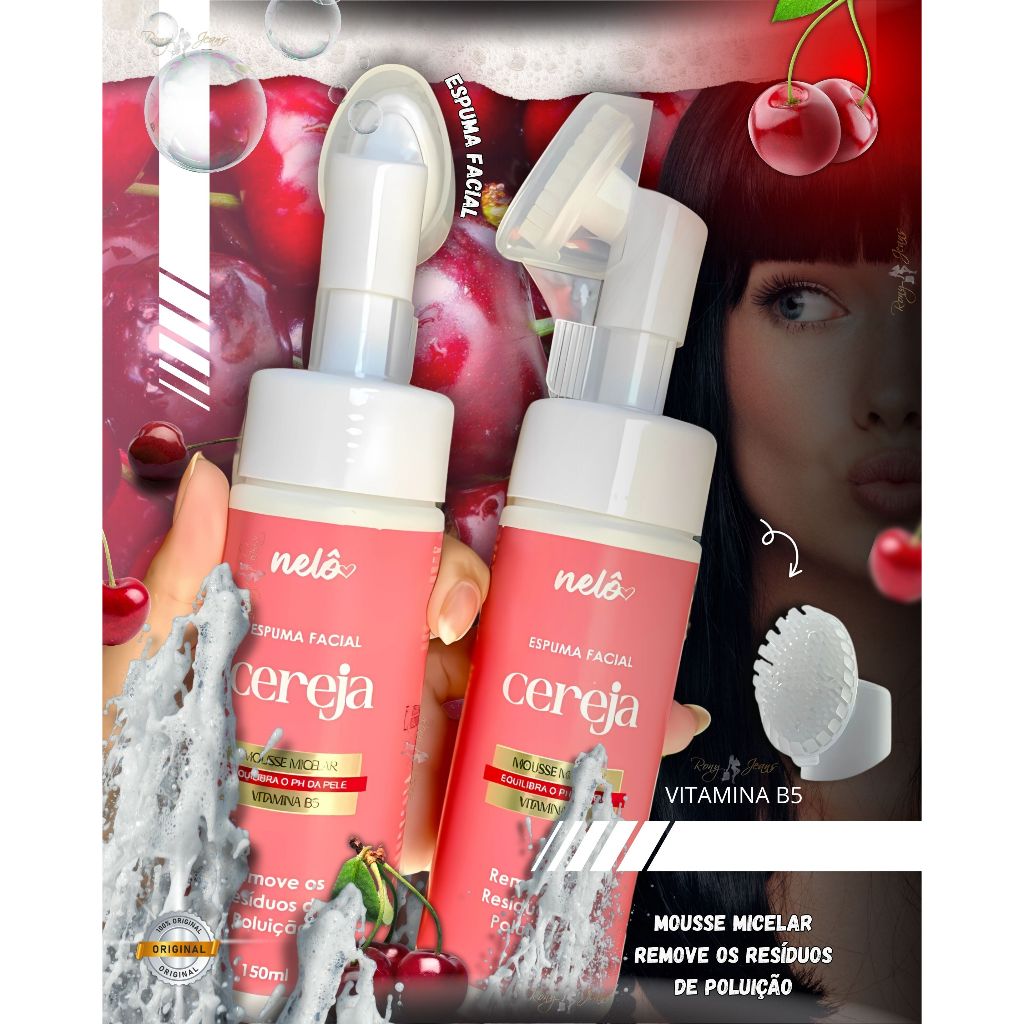 Mousse de Limpeza Micelar Nelô – Pitaya, Anti-Oil, Cereja e