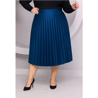 Saia Plissada PLUS Size 52--58 FORMA MAIOR Saia MIDI PLUS moda evangelica PLUS SIZE G4