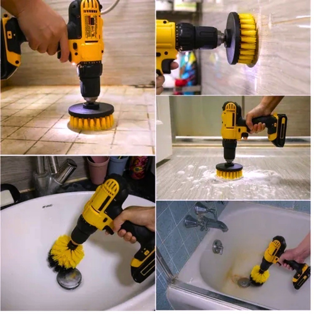 Kit Escovas De Limpeza Pesada Para Parafusadeira Furadeira - ECOM