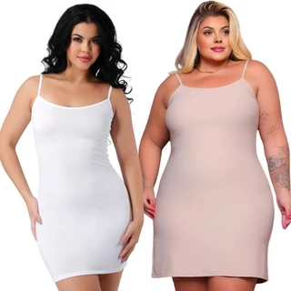 Vestido Moda Evangélica Anágua Conforto Segunda Pele Esconde Transparência Para Usar Por Baixo