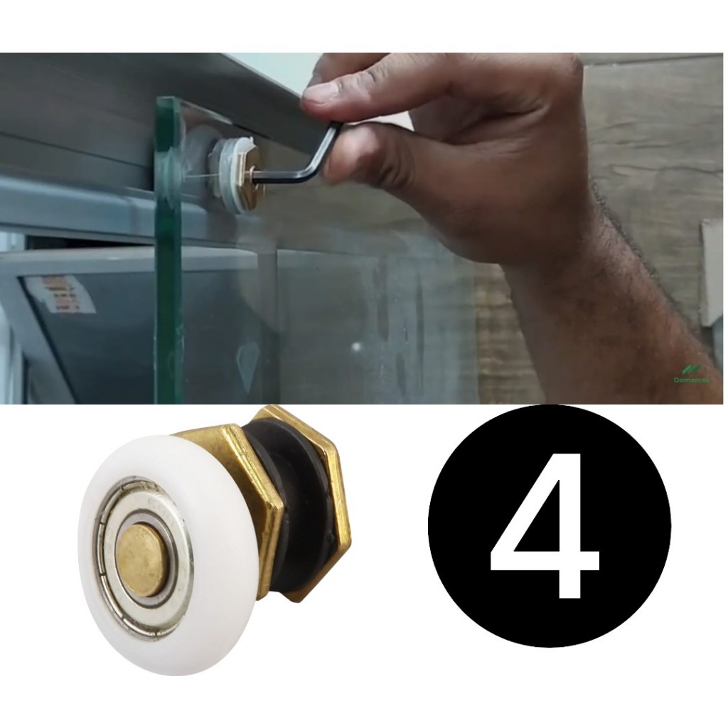 Roldana rolamento de box porta de vidro em geral | Shopee Brasil
