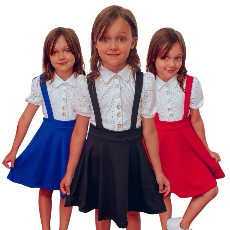 Salopete Vestido Jardineira Infantil Salopete Infantil A PRONTA