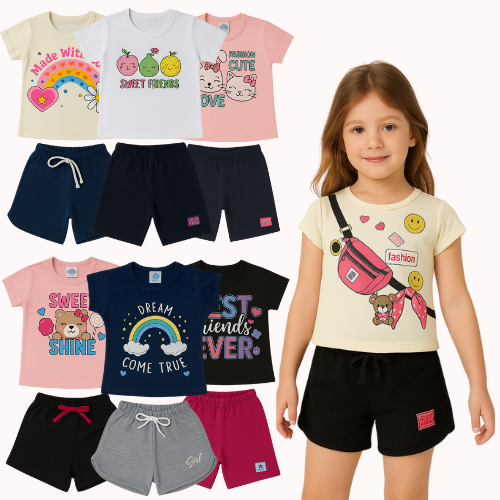 Kit Roupas Infantil Menina Sortido com 10 Peças – 5 Conjuntos ou 3/2 ...
