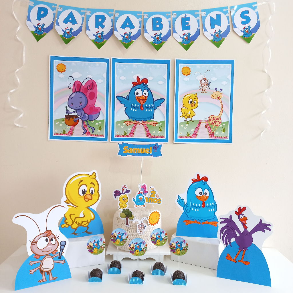 Kit Festa Decoração Galinha Pintadinha Menino Personalizados Só um ...
