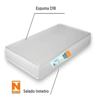 Colchão De Berço Impermeável 130x60x10 espuma D18 em Oferta na Shopee