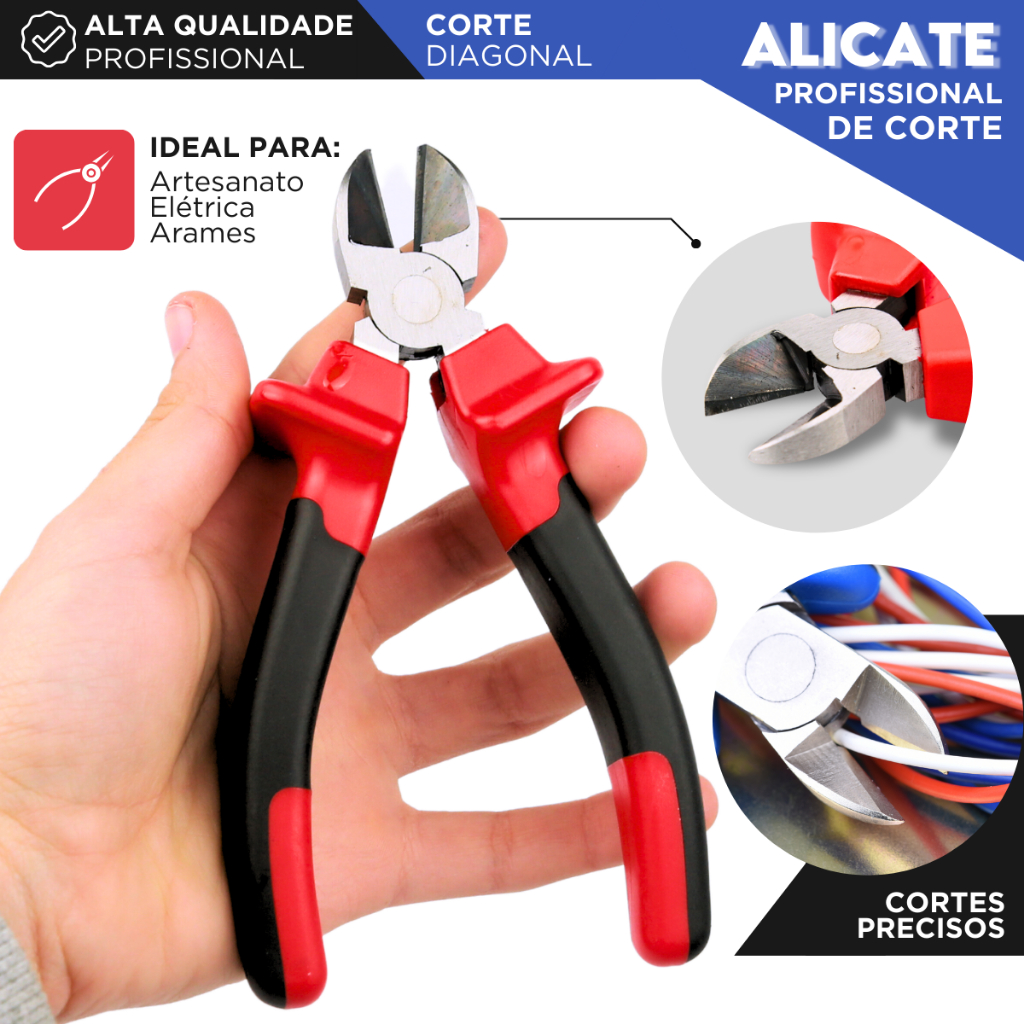 Alicate de Corte para Fio e Arame - Profissional - Mazzal | Shopee Brasil