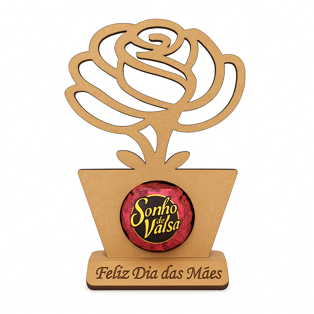 Kit Porta Bombom Rosa Flor Produzidos em MDF Premium Lembrancinha Aniversário