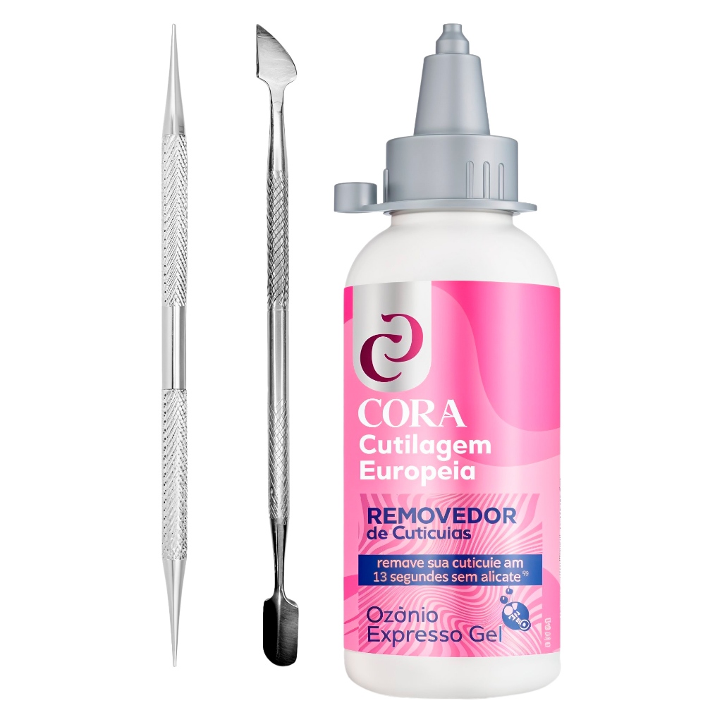 Kit Removedor De Cutículas Expresso Gel Ozônio 100ml + Espátula Dupla e ...