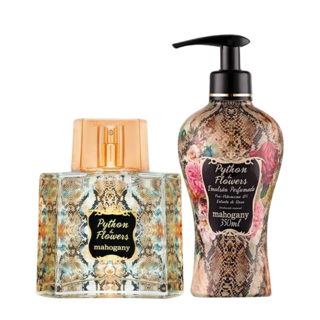 Kit Python e Flowers Mahogany - Perfume 100ml + Hidratante 350ml ...