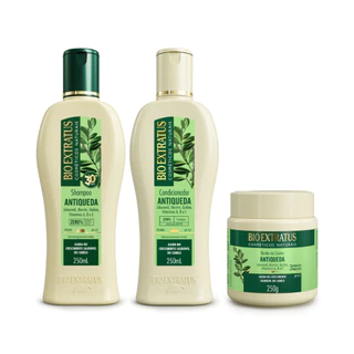 Kit Jaborandi Shampoo, Condicionador, Banho de Creme Bio Extratus 250 mL - Antiqueda e Crescimento