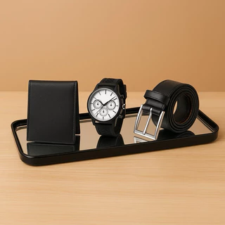 Kit Acessório Masculino Completo Relógio Cinto Carteira Presente Pais Casual Social Dia a Dia Oferta