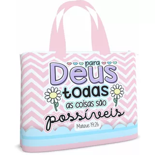 Bolsinha Porta Bíblia_Necessaire_30x20_Versículo Bíblico em Oferta na Shopee