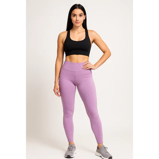 Calça Legging Poliamida Esportiva Academia Fitness Lisa Cintura Alta