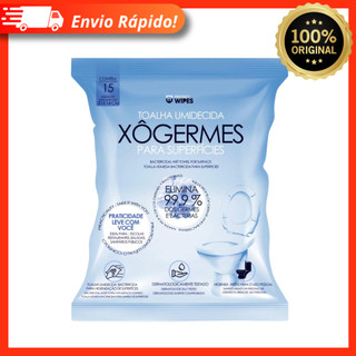 Toalha Umedecida Bactericida Para Superfícies - Sachê 15 UND 20X14cm Xôgermes