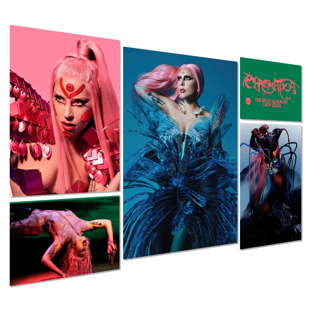 Kit Quadros Decorativos Lady Gaga 5 Peças | Shopee Brasil