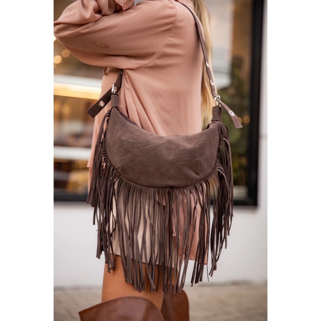 Bolsa feminina camurça de franja country alça regulável lançamento boho ...