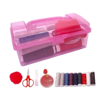Mini Kit de Costura Maletinha Colorido  Tesoura Linhas Portátil Viagem Emergencia em Oferta na Shopee
