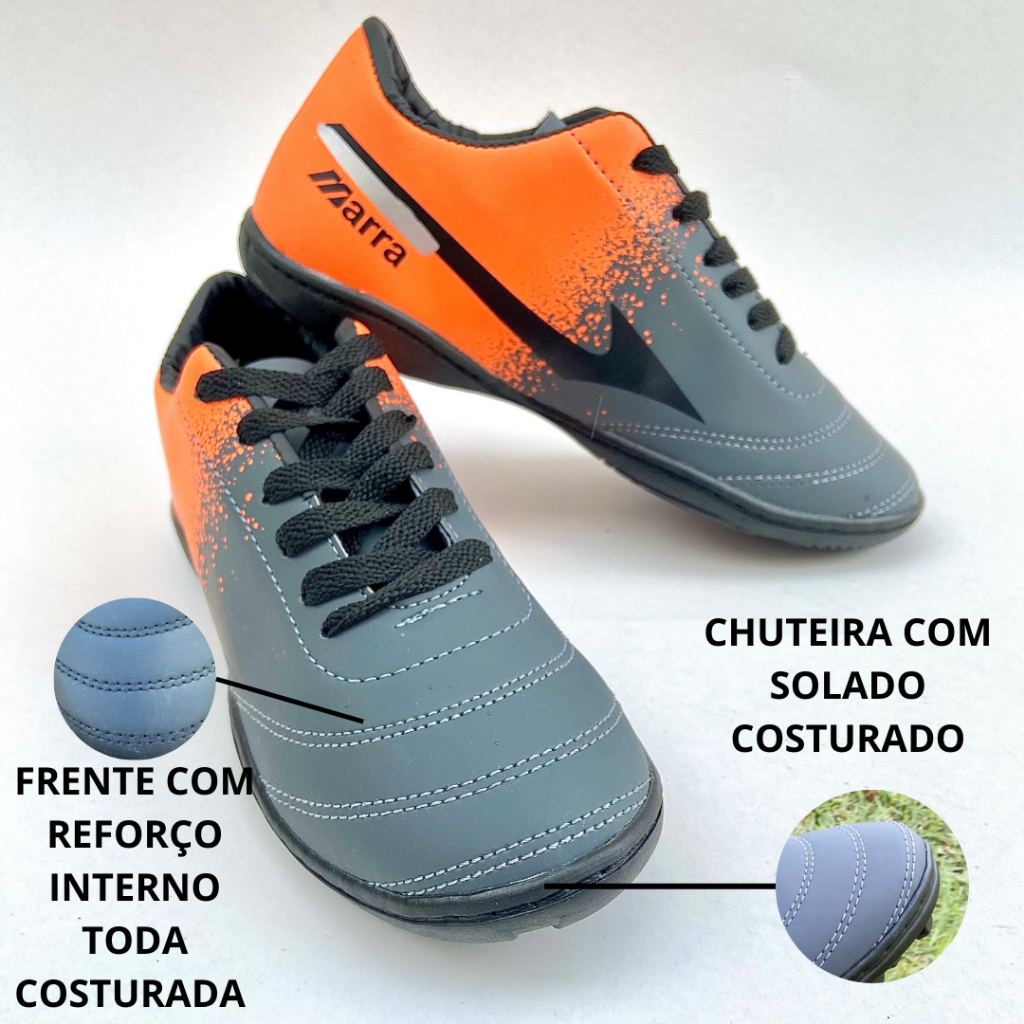 Tênis Chuteira SOCIETY e FUTSAL - ENVIO IMEDIATO✓ M-3 CINZA