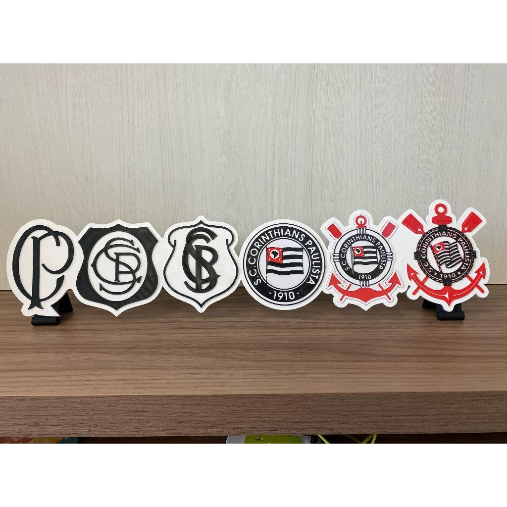 Evolução de Escudos do Corinthians - Placa Decorativa