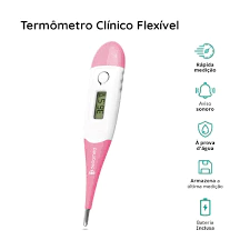 Termômetro Clínico Haste Flexível Dellamed