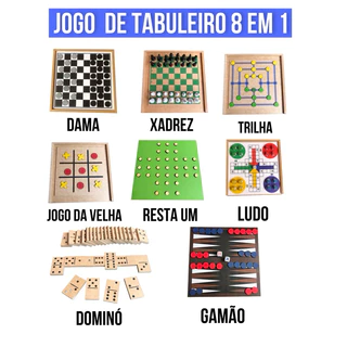Brinquedos Jogos de Tabuleiro Xadrez Dama Ludo jogo da velha gamão trilha resta um e dominó no em Oferta na Shopee