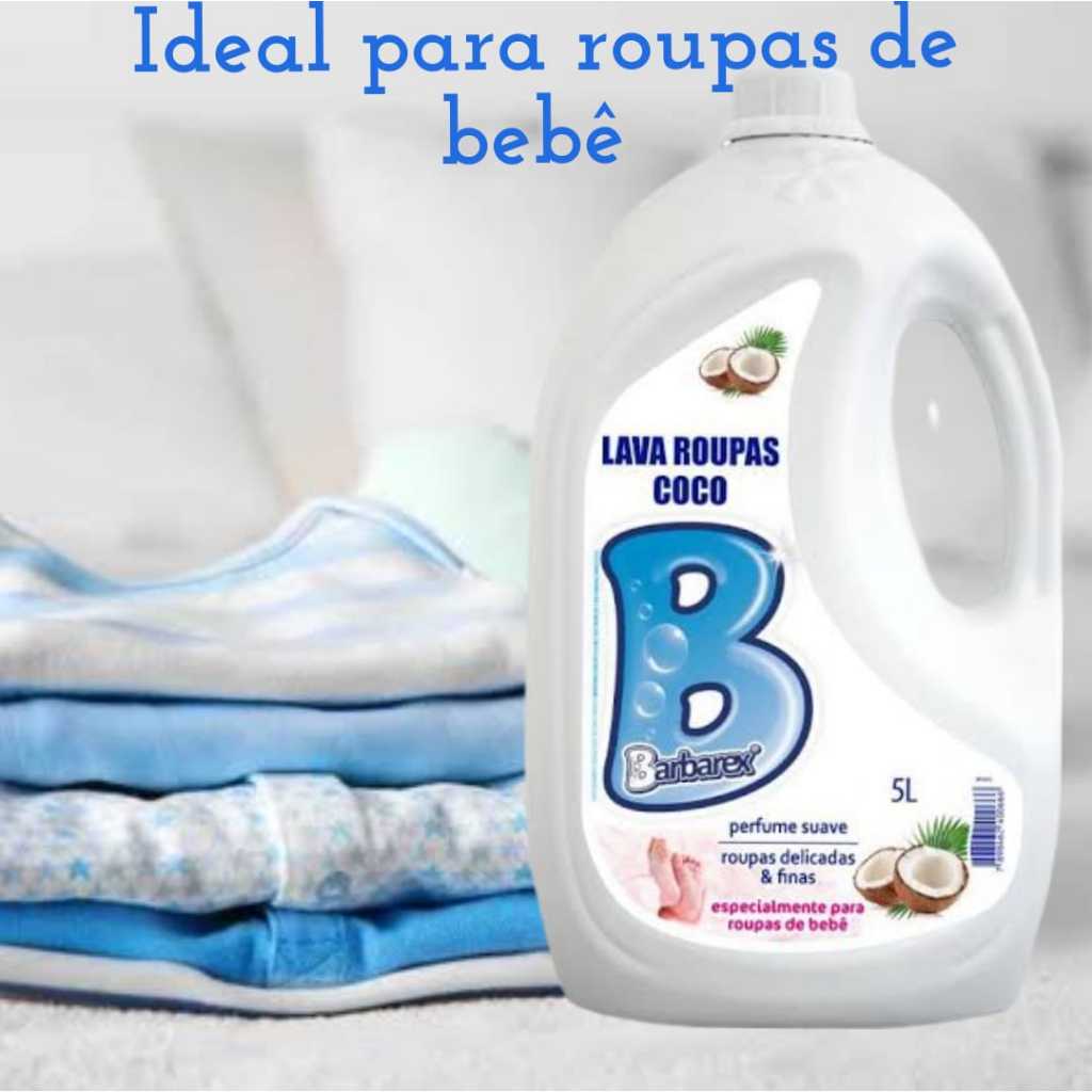 Sabão Líquido de Coco Lava Roupas Para Bebe 5 litros Barbarex | Shopee ...
