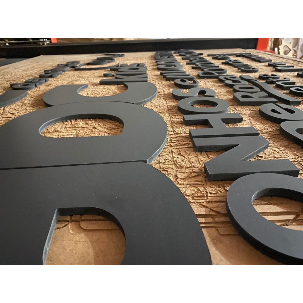 Letras em PVC preto kit 10 mm de espessura personalizado fachada ...
