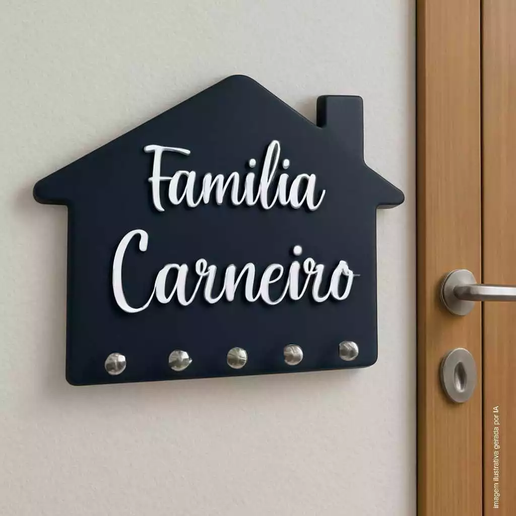 Porta chaves em MDF Família