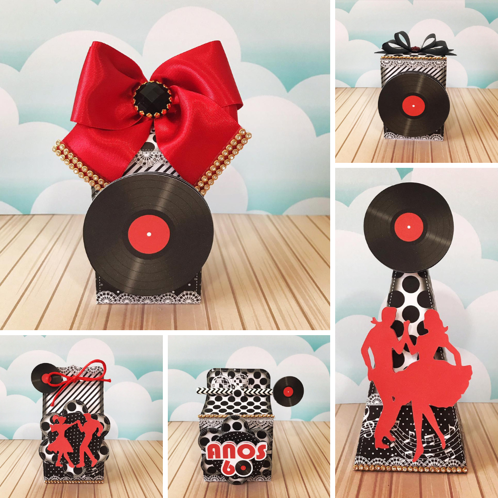 PEGUE E MONTE-TEMA FESTA ANOS 60-70-80-KIT PERSONALIZADO - caixinhas e ...