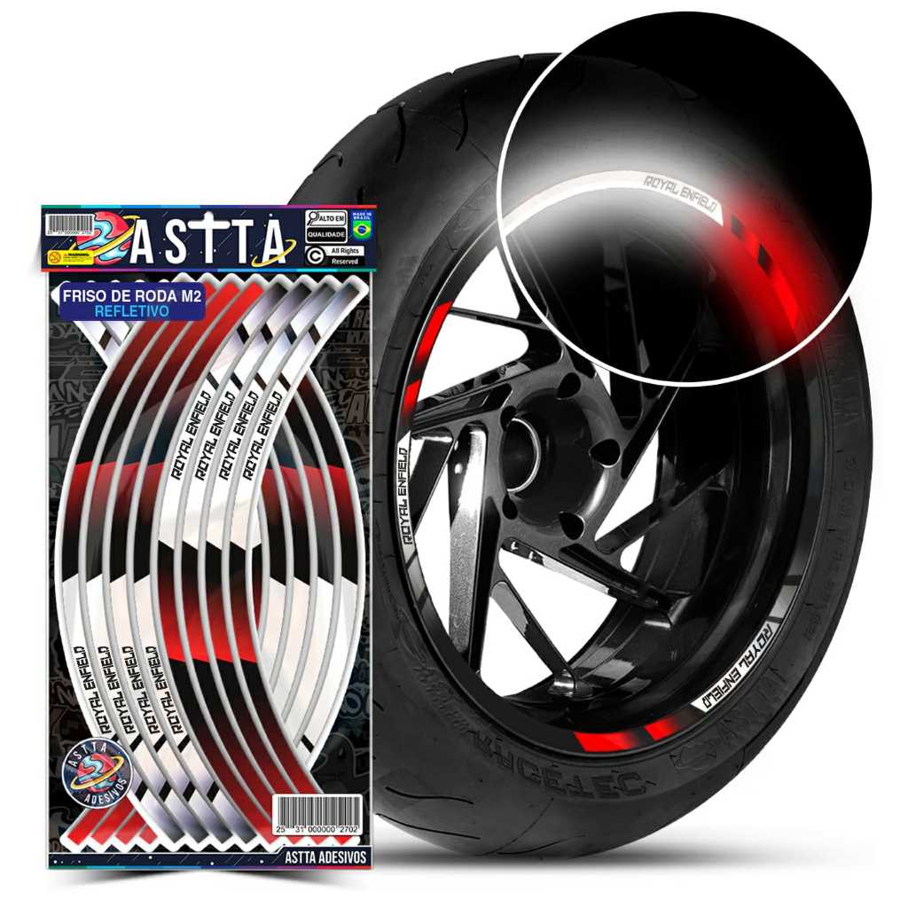 Friso de Roda M2 Royal Enfield Super Meteor Adesivo Filetes Refletivo ...